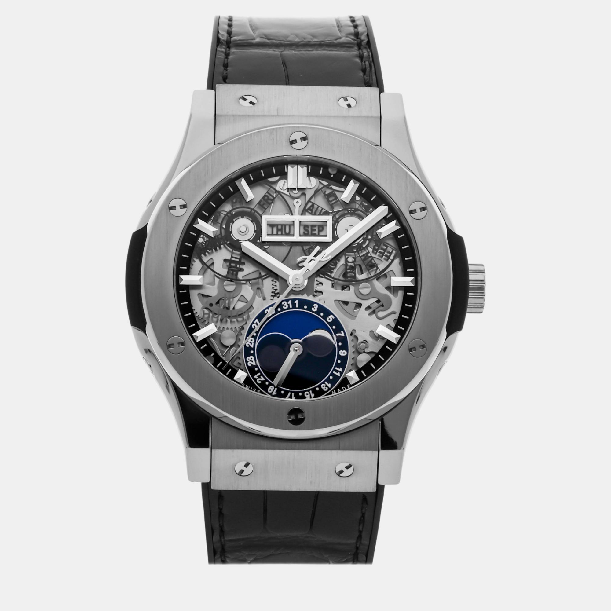 

Hublot Skeleton Titanium Classic Fusion 547.NX.0170.LR Automatic Men's Wristwatch 42 mm, Transparent