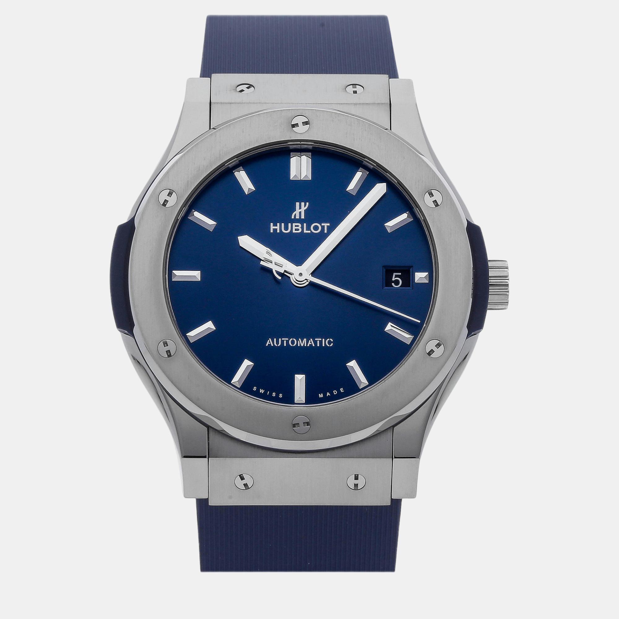 

Hublot Blue Titanium Classic Fusion 511.NX.7170.RX Automatic Men's Wristwatch 45 mm