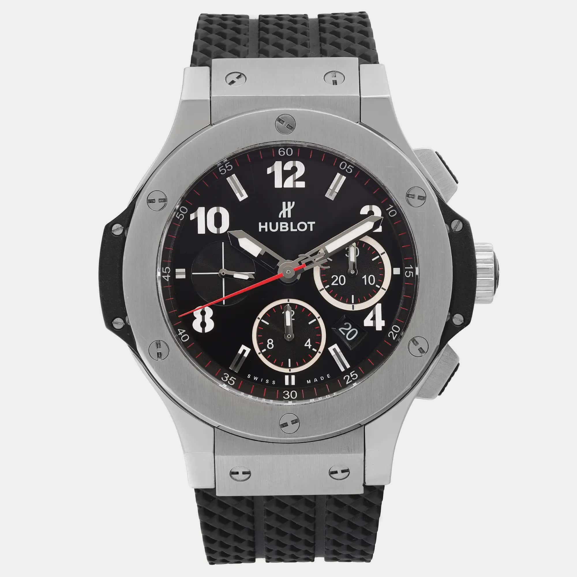 

Hublot Black Stainless Steel Big Bang Automatic Men's Wristwatch 41 mm