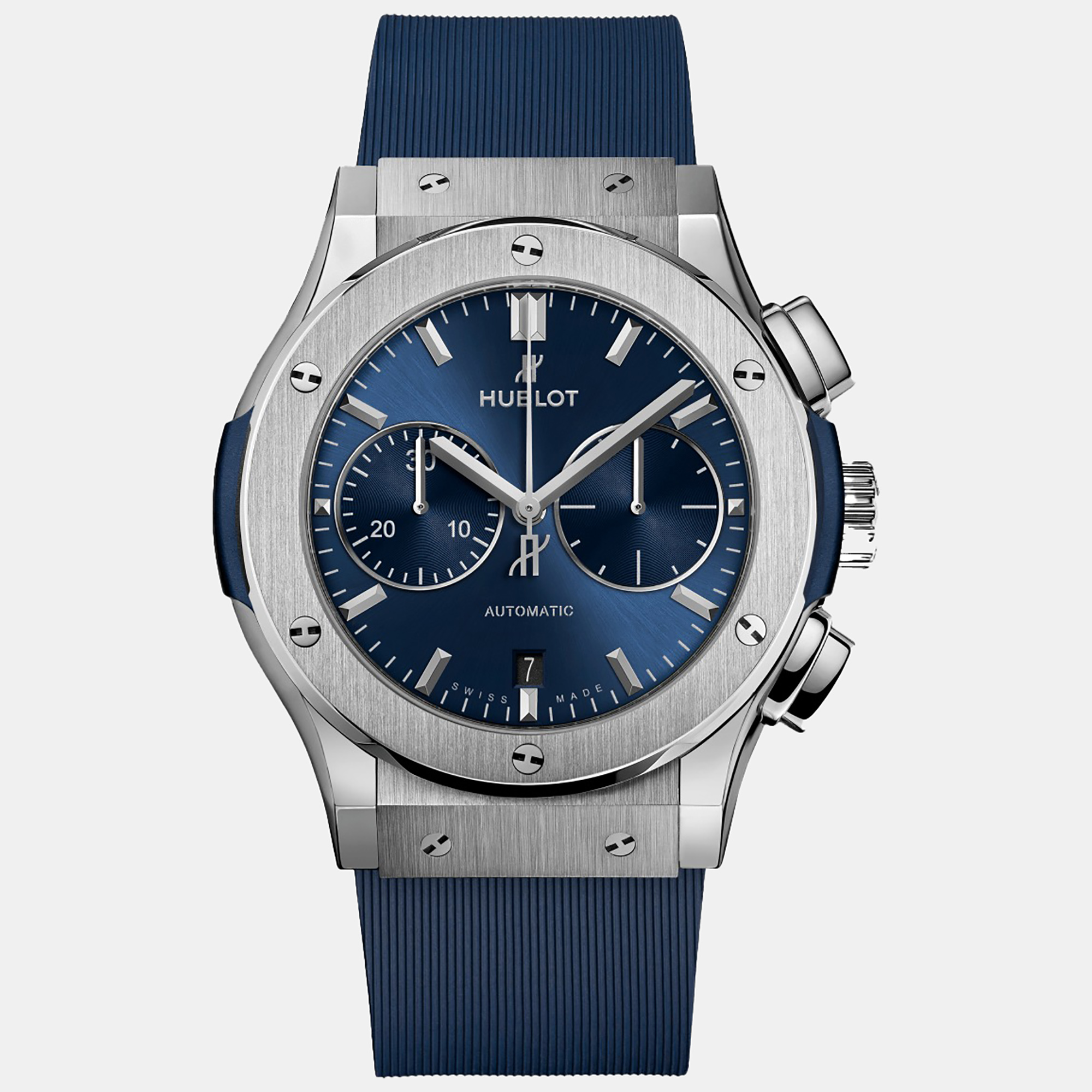 

Hublot Blue Titanium Classic Fusion Chronograph Men's Wristwatch 45 mm