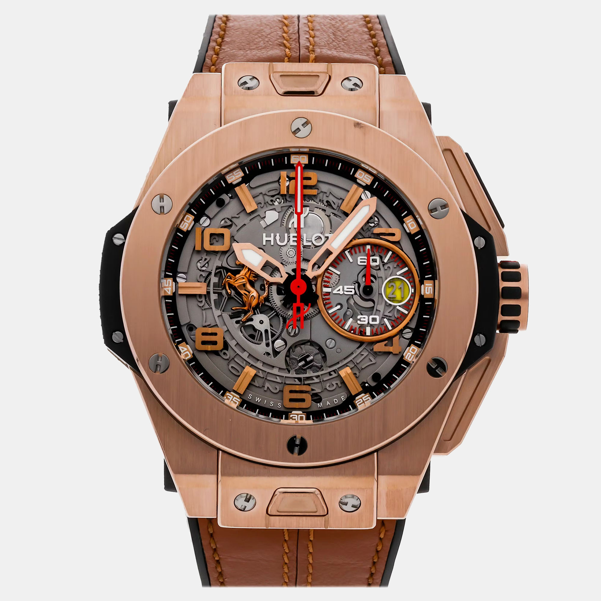 

Pre-Owned Hublot Big Bang Unico Ferrari King Gold 401.OX.0123.VR, Grey