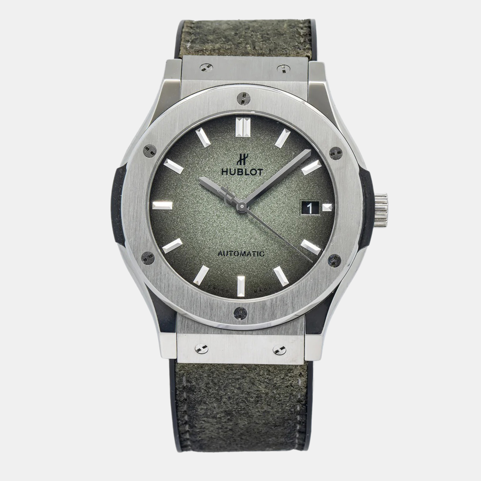 Hublot Green Titanium Classic Fusion Automatic Men’s Wristwatch 45 mm