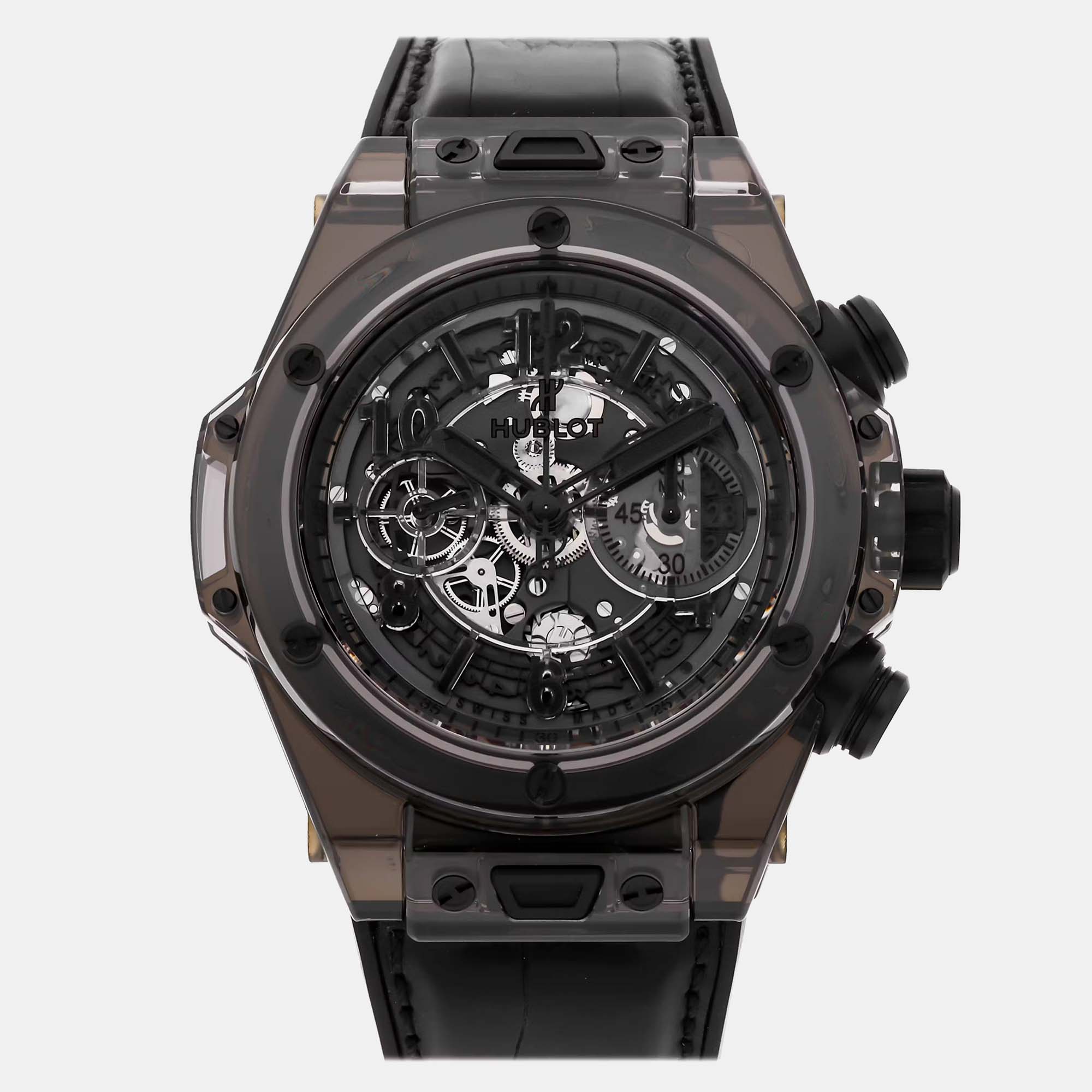 Pre-Owned Hublot Big Bang Unico All Black Sapphire 411.JB.4901.RT