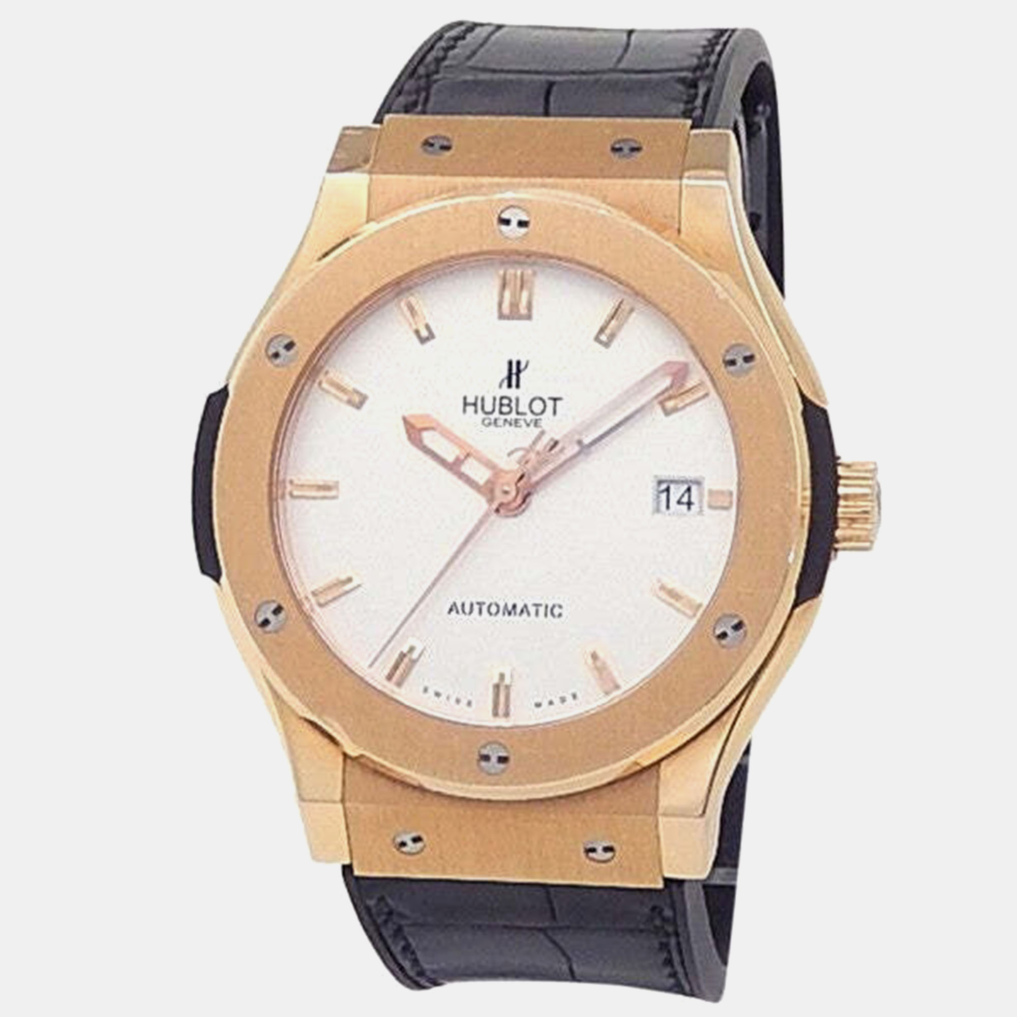 Hublot Classic Fusion 511.OX.2611.LR Automatic Silver 18k Rose Gold Men’s Wristwatch 45 mm
