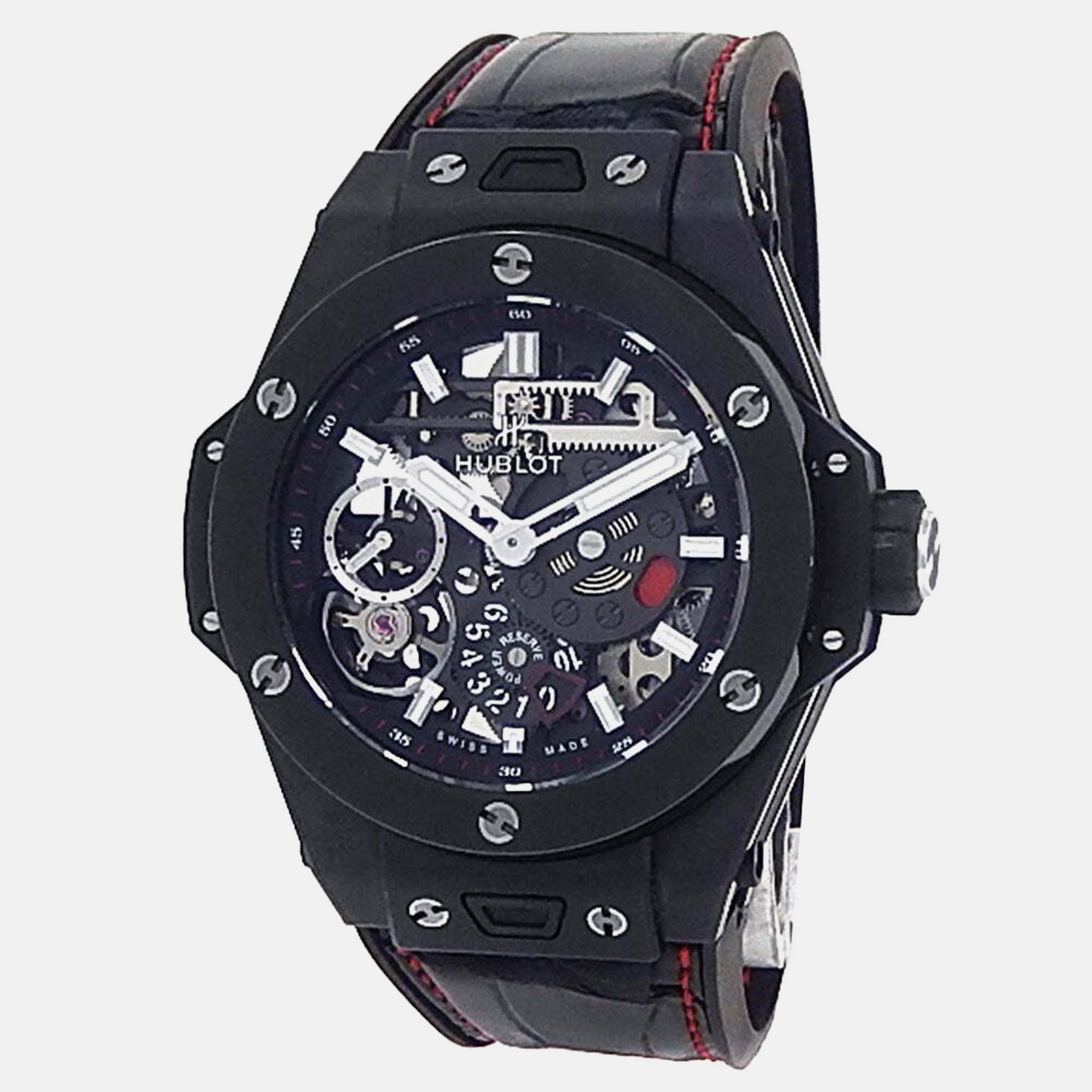 

Hublot Big Bang Meca-10 414.CI.123.RX Automatic Skeleton Ceramic Men’s Wristwatch 45 mm, Black