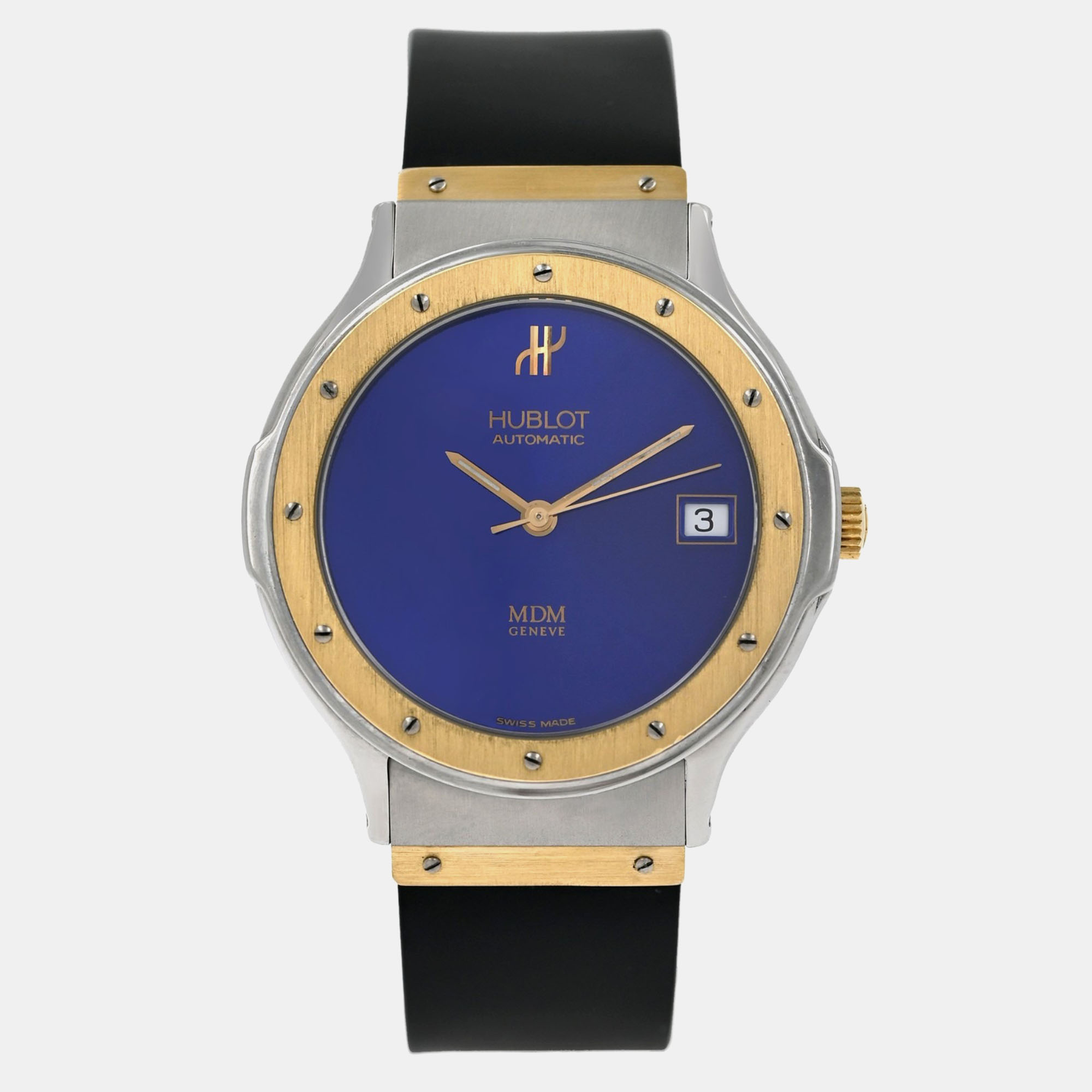 

Hublot MDM Classic 1581.2 Automatic Blue 18k Yellow Gold Stainless Steel Men's Wristwatch 36 mm