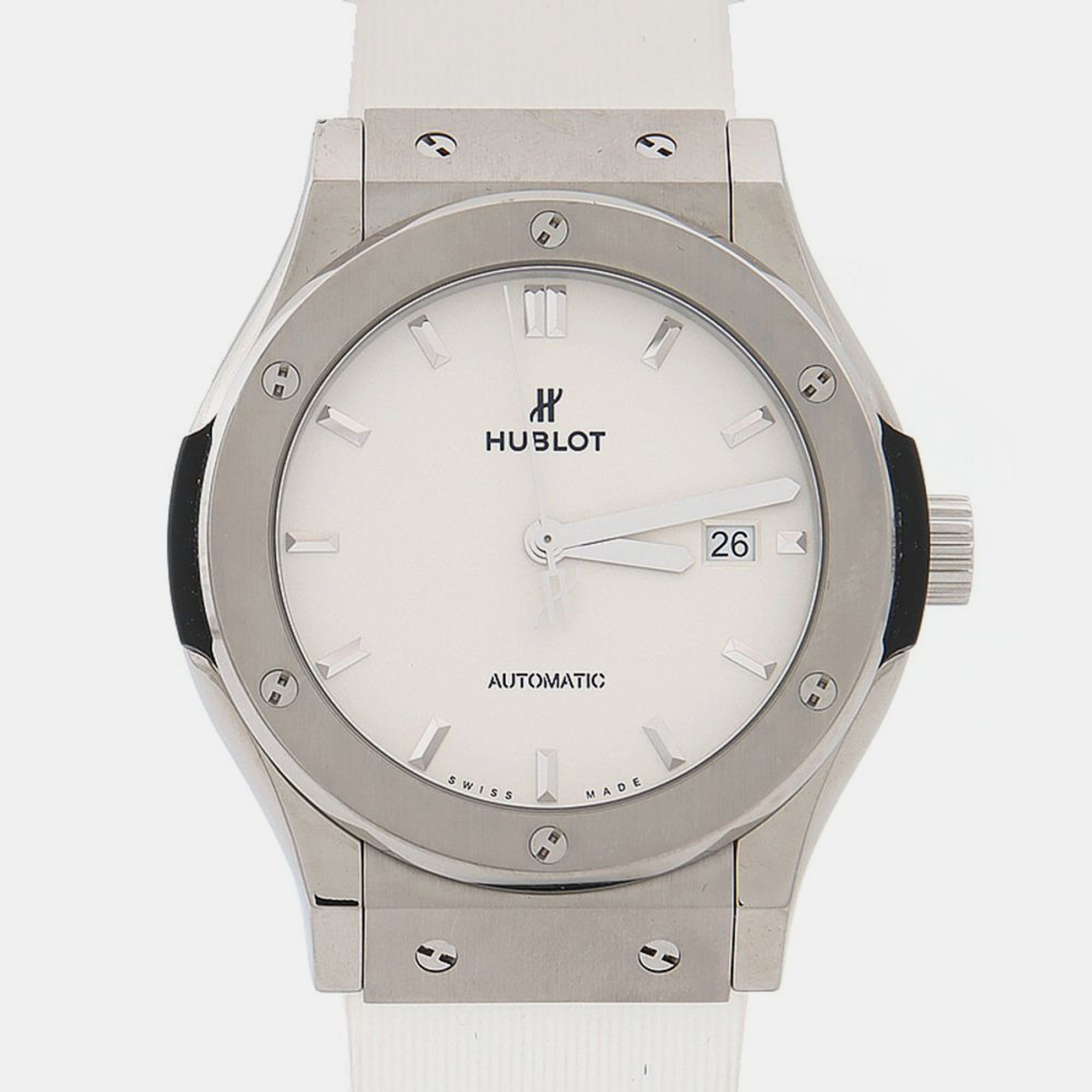 

Hublot Classic Fusion 542.NX.2611.LR Automatic Titanium Men's Wristwatch 42 mm, White