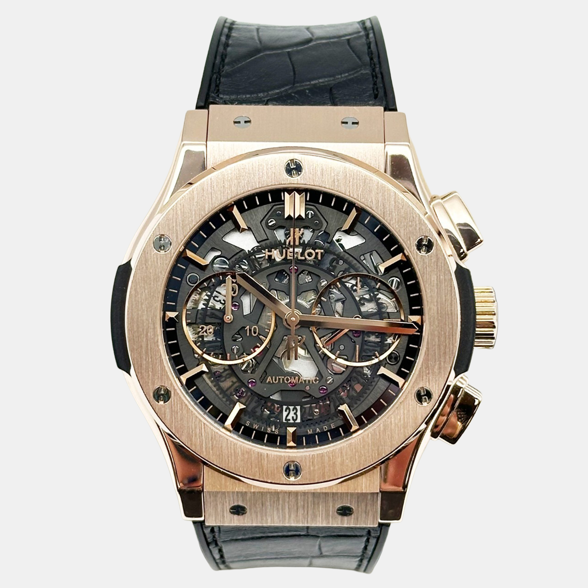 

Hublot Classic Fusion Aerofusion Chronograph 525.OX.0180.LR Automatic Black 18k Rose Gold Men's Wristwatch 45 mm