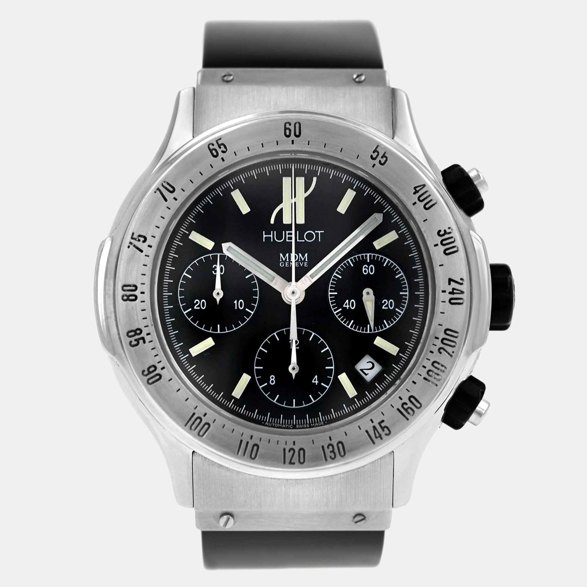 

Hublot Super B 1920.1 Automatic Stainless Steel Men's Wristwatch 42 mm, Black