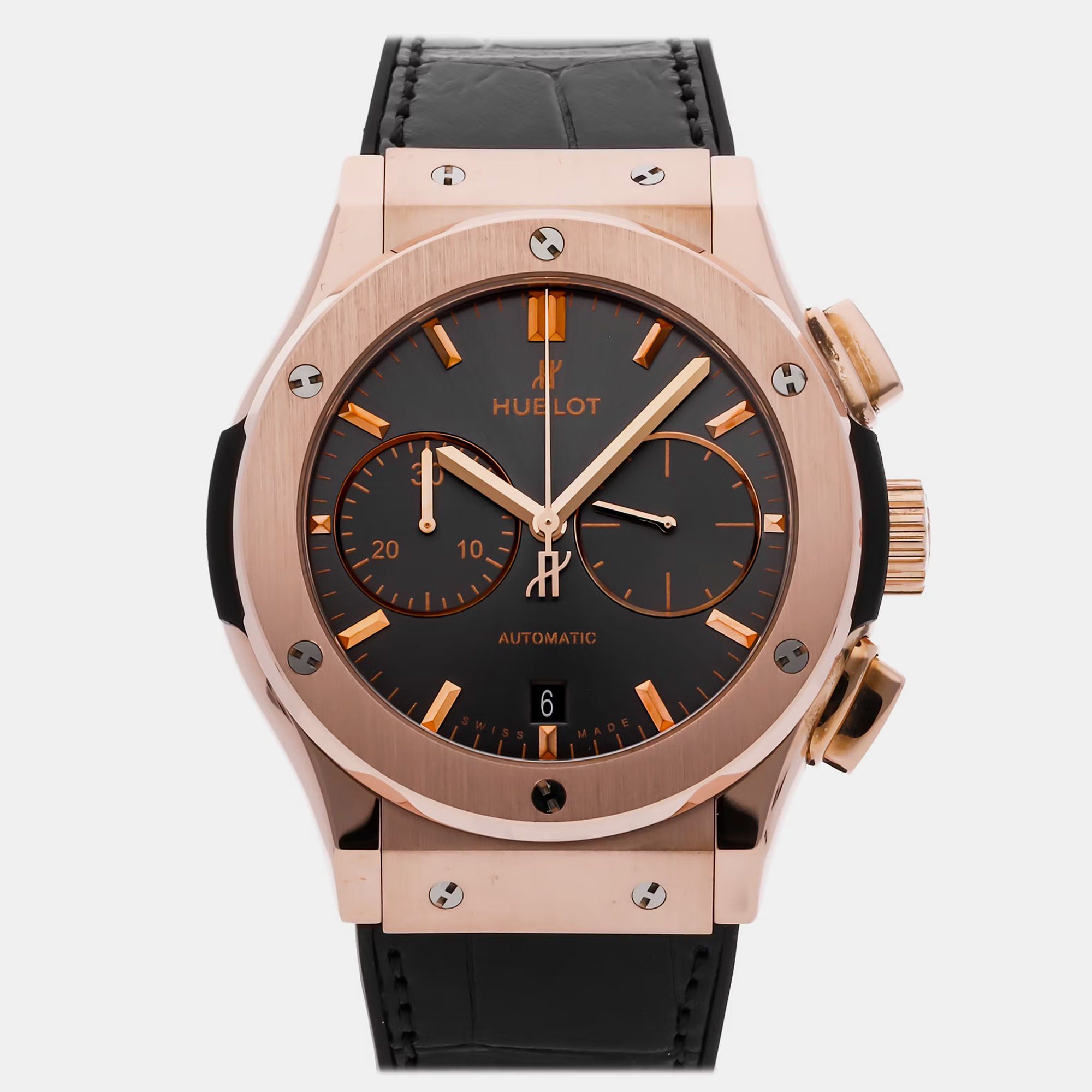 

Hublot Classic Fusion 521.OX.7081.LR Automatic Chronograph Gray Dial 18k Rose Gold Men's Wristwatch, Grey