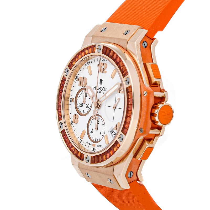 

Hublot White Orange Sapphire Bezel And