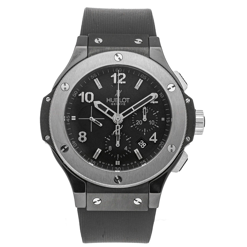 Pre-owned Hublot Black Ceramic And Stainless Steel Big Bang Ice Bang ...