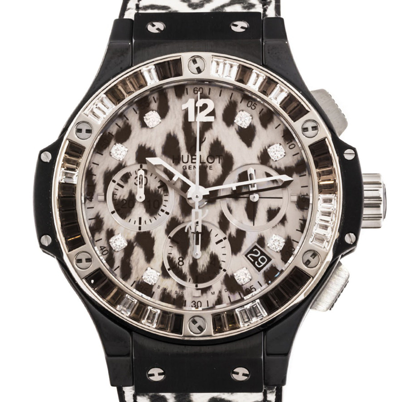 

Hublot Beige/Brown Ceramic Leopard Big Bang Snow Leopard Chronograph