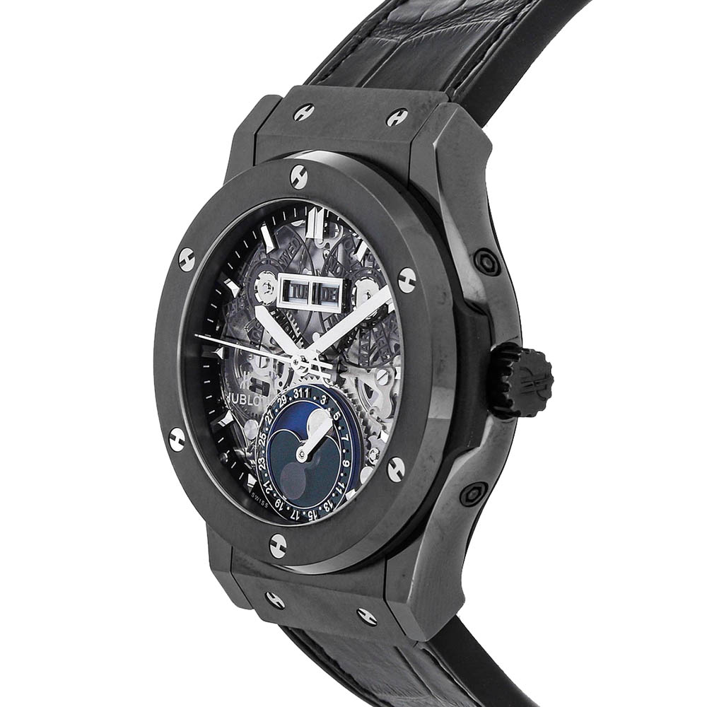 

Hublot Gray Ceramic Classic Fusion Aerofusion Moon Phase Black Magic, Grey