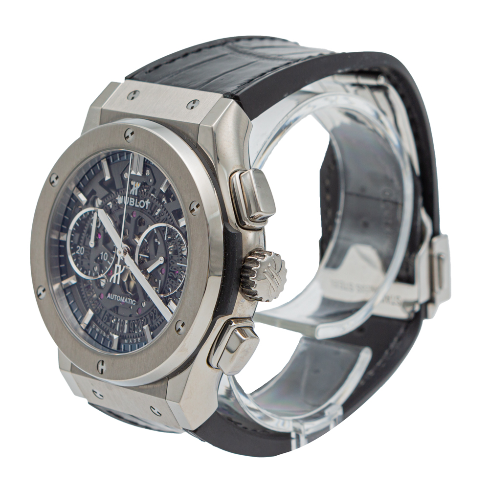 

Hublot Classic Fusion Aerofusion Skeleton Titanium Chronograph Men's Watch, Black