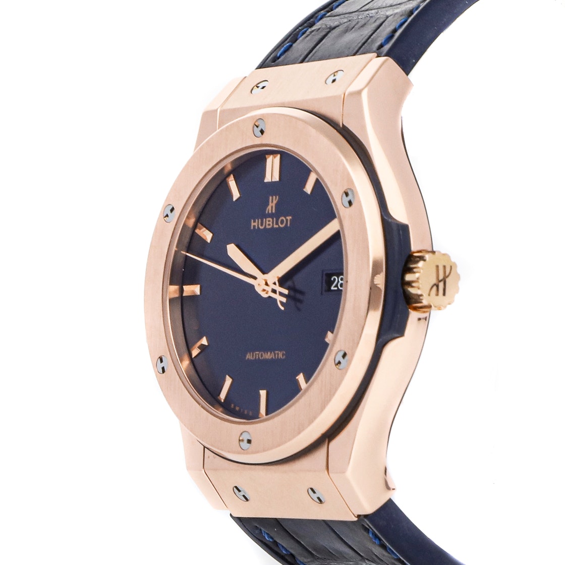 

Hublot Blue 18K Rose Gold Classic Fusion 542.OX.7180.LR Men's Wristwatch 42 MM