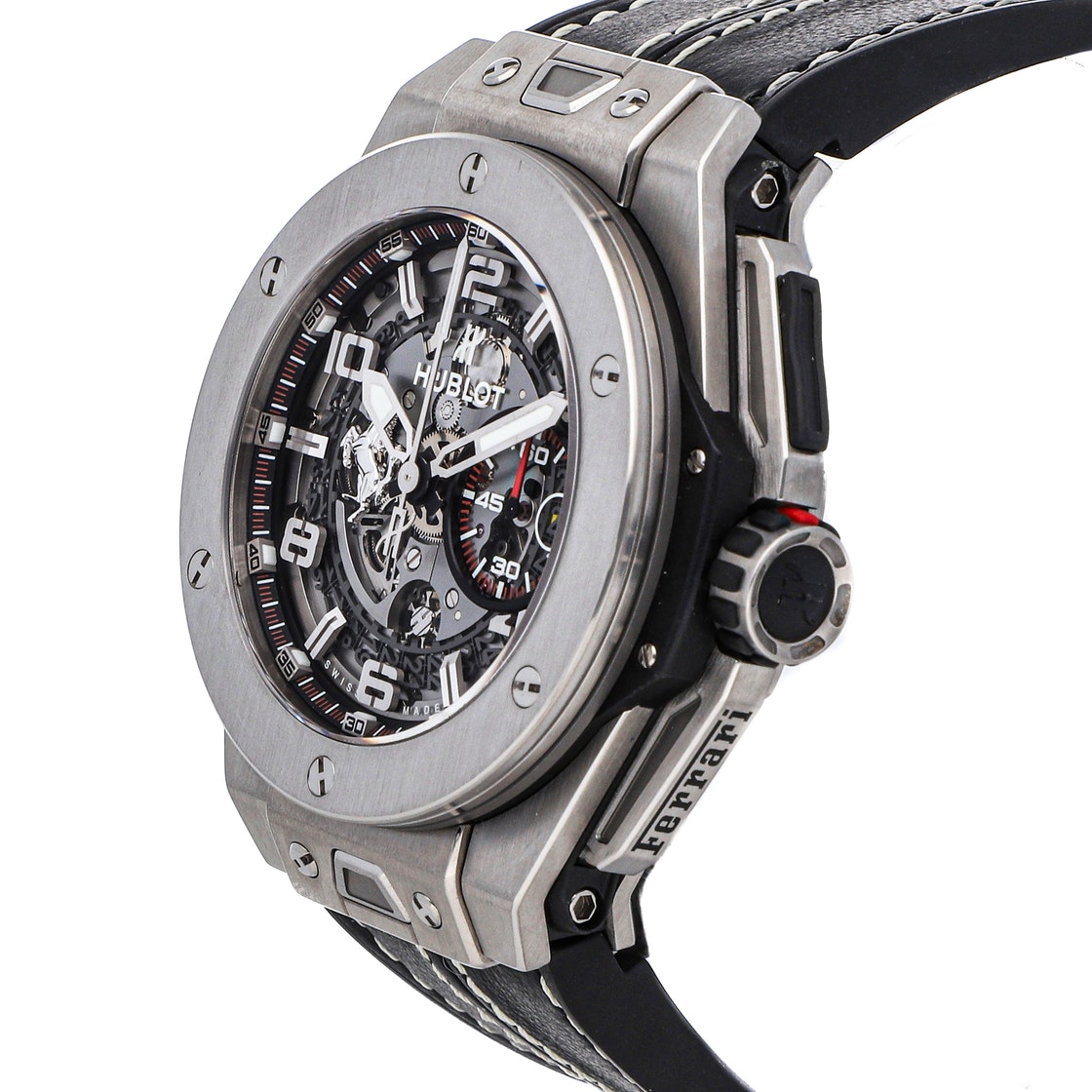 

Hublot Grey Titanium Ferrari Big Bang Ferrari Unico Limited Edition 401.NX.0123.VR Men's Wristwatch 45 MM