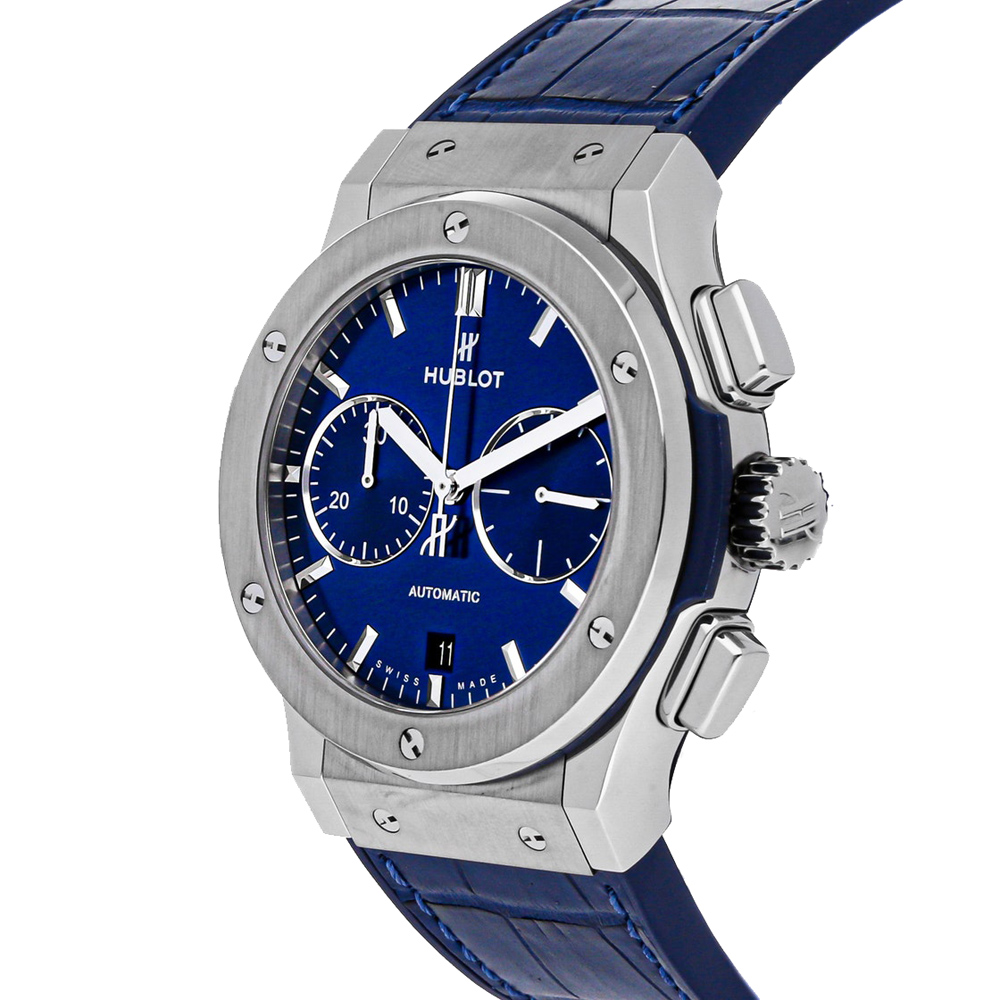 

Hublot Blue Titanium Classic Fusion Chronograph 521.NX.7170.LR Men's Wristwatch 45 MM