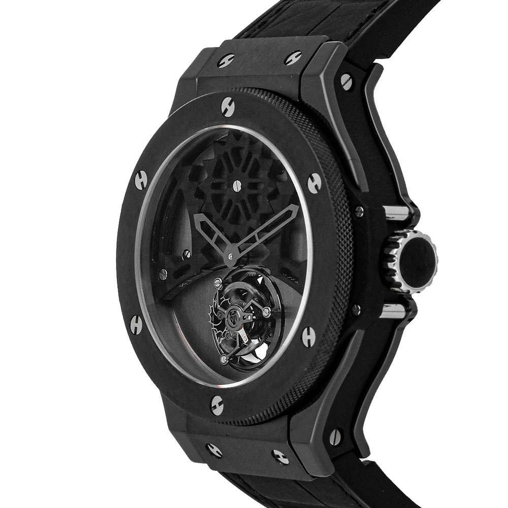 

Hublot Black Ceramic Big Bang Tourbillon Limited Edition 305.CM.002.RX Men's Wristwatch 44 MM