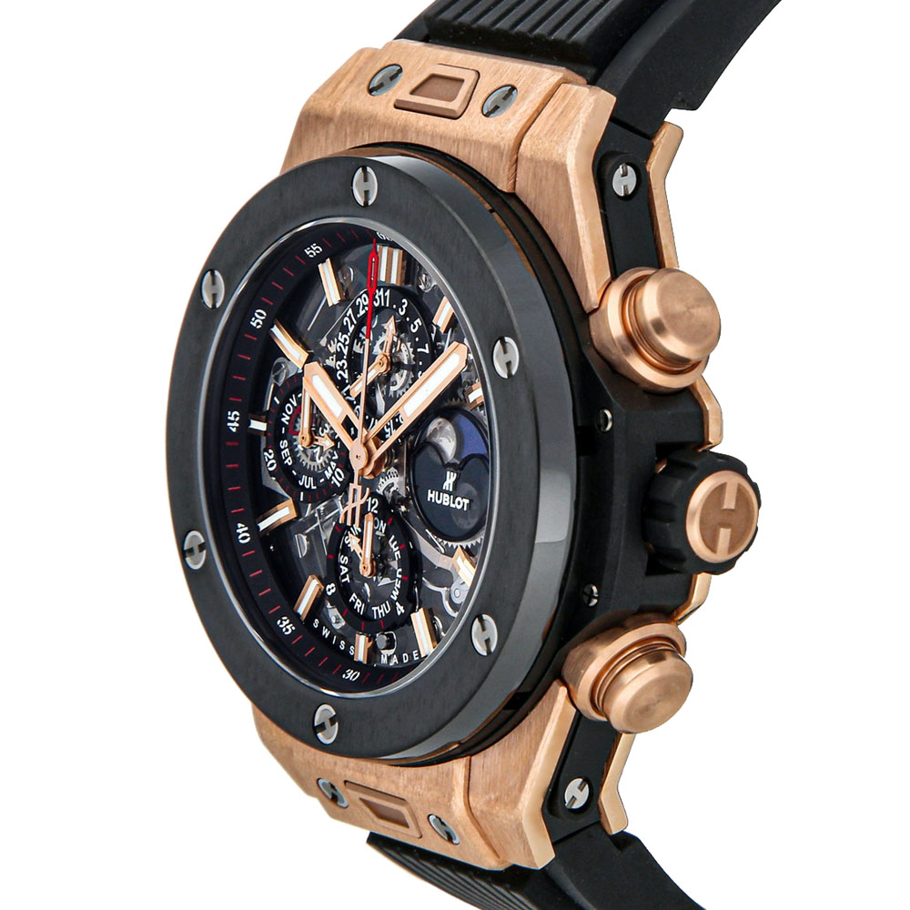 

Hublot Black 18 Rose Gold Big Bang Unico Perpetual Calendar 406.OM.0180.RX Men's Wristwatch 45 MM