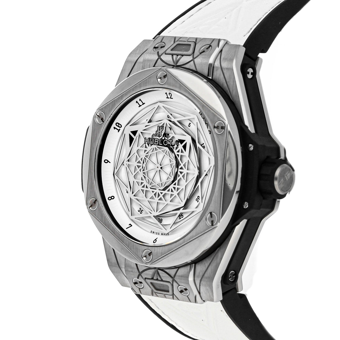 

Hublot Silver Titanium Big Bang Unico Sang Bleu Limited Edition 415.NX.2027.VR.MXM18 Men's Wristwatch 45 MM