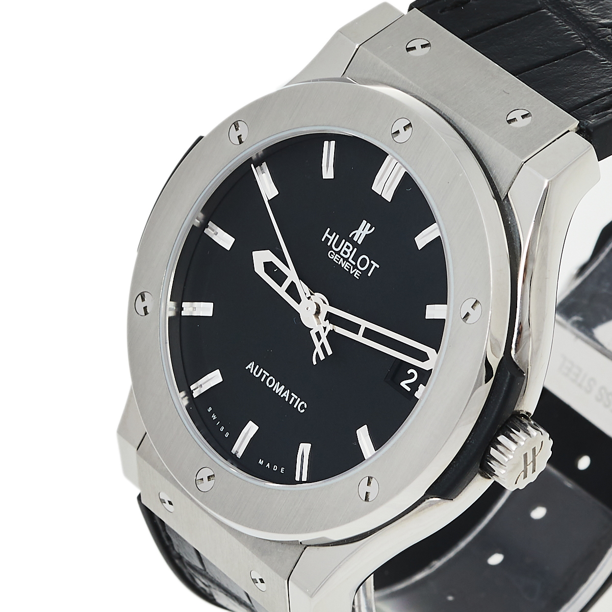 

Hublot Black Titanium & Leather Classic Fusion