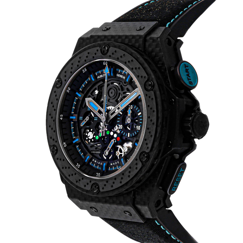 

Hublot Black Carbon Fiber King Power F1 Abu Dhabi Limited Edition 719.QM.1729.NR.FAD11 Men's Wristwatch 48 MM