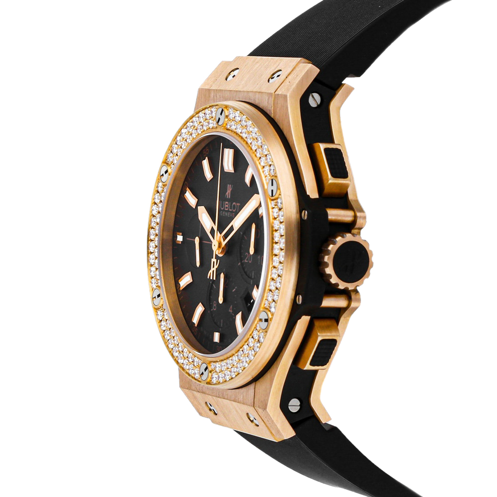 

Hublot Black 18K Rose Gold Diamonds Big Bang Chronograph 301.PX.1180.RX.1104 Men's Wristwatch