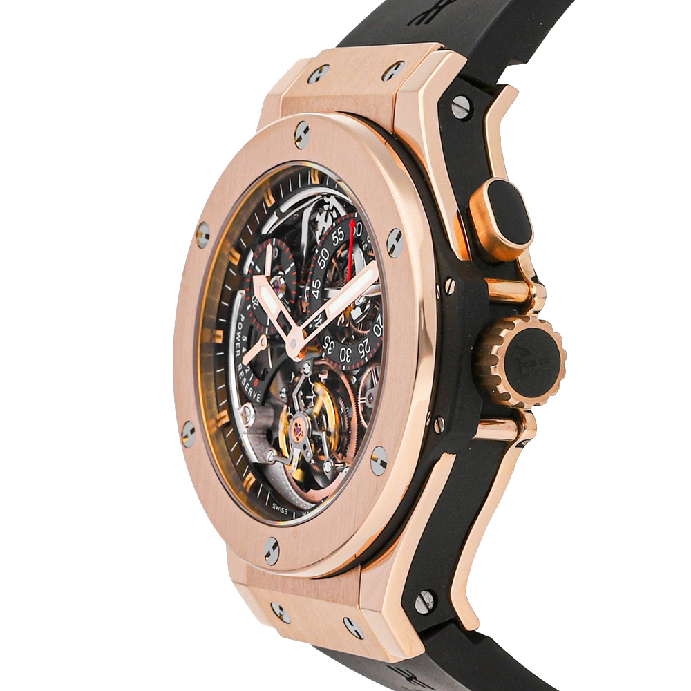 

Hublot Black 18k Rose Gold Bigger Bang Tourbillon Limited Edition 308.PX.130.RX Men's Wristwatch 44 MM
