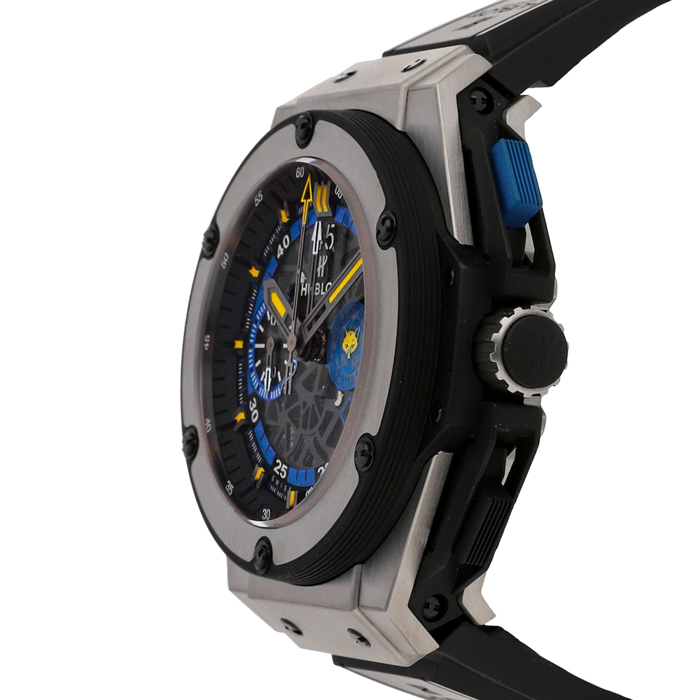 

Hublot Blue Titanium King Power FC Leiscester City Limited Edition 716.NX.1129.RX.LCT13 Men's Wristwatch 48 MM