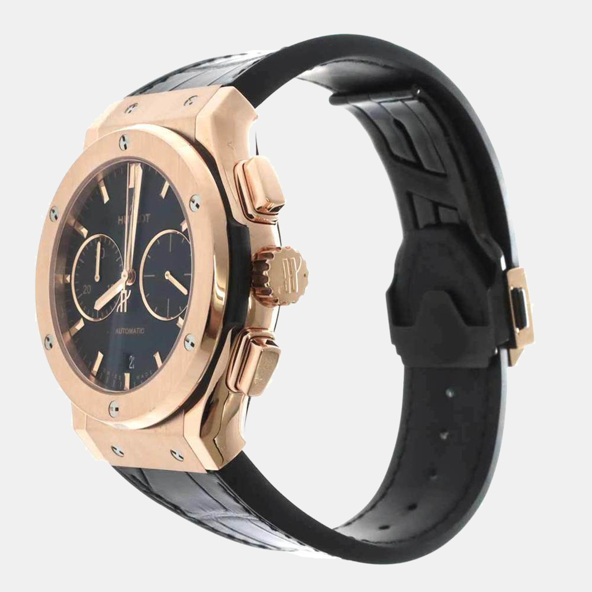

Hublot Black 18K Rose Gold Classic Fusion 521.OX.1181.LR Automatic Men's Wristwatch 45 mm
