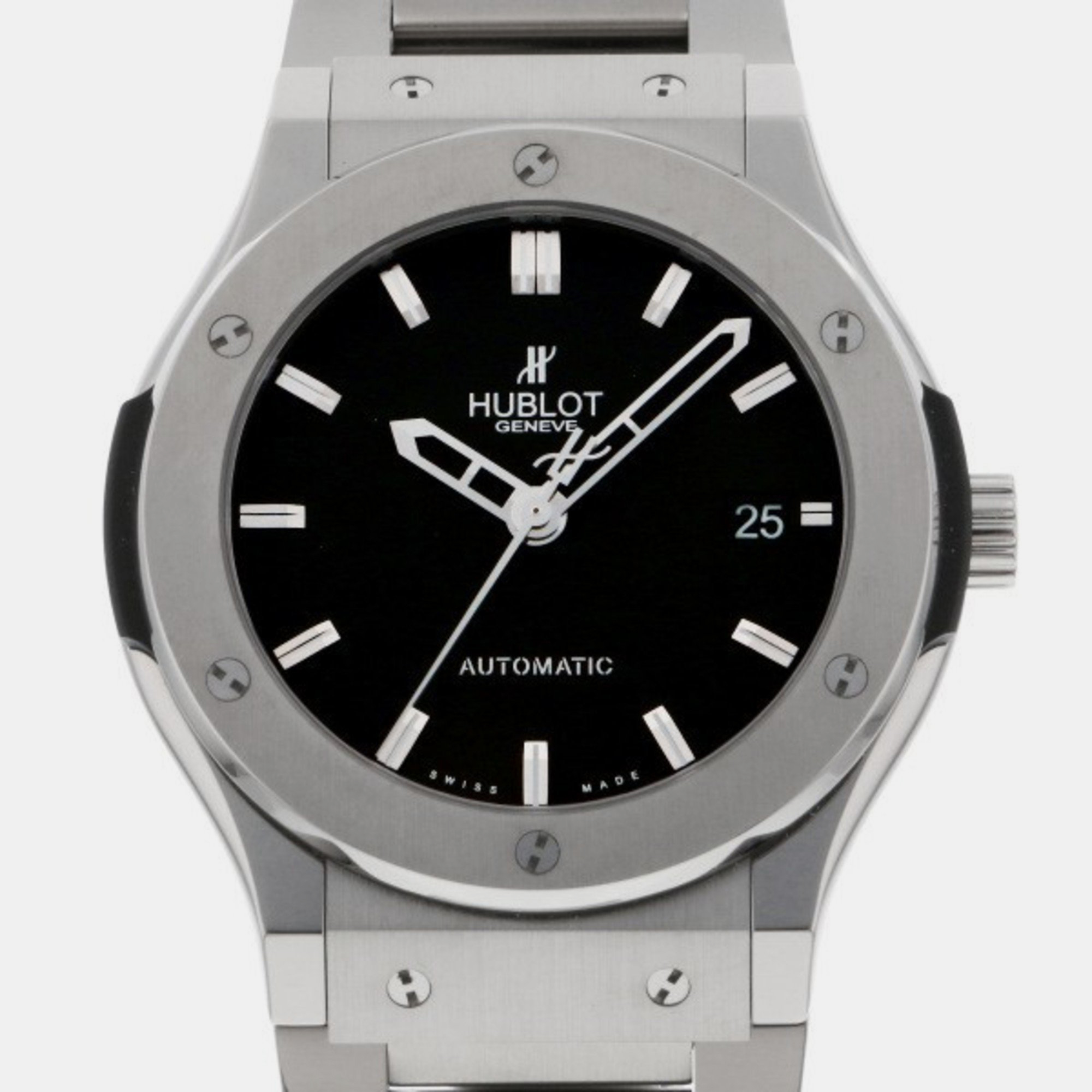 Pre-owned Hublot Black Titanium Classic Fusion 511.nx.1170.nx Automatic Men's Wristwatch 45 Mm