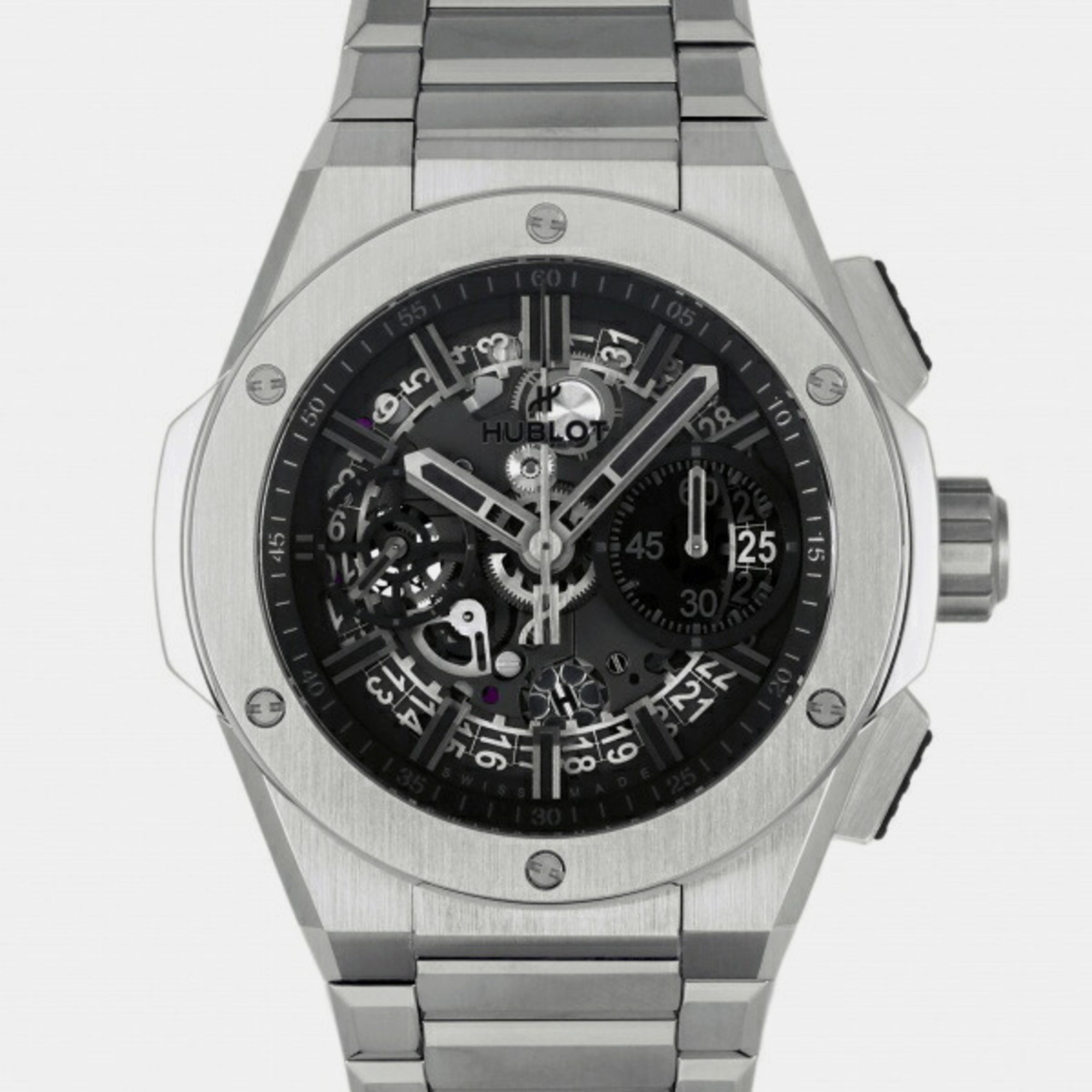 Pre-owned Hublot Black Titanium Big Bang 451.nx.1140.nx.yos Automatic Men's Wristwatch 42 Mm