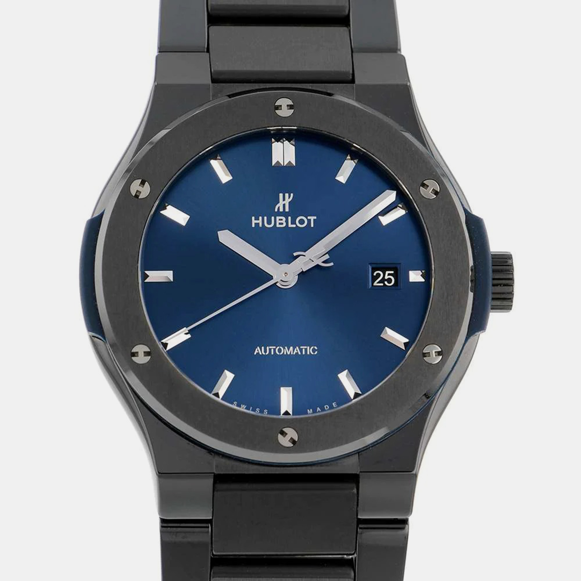 Pre-owned Hublot Black Ceramic Classic Fusion 548.cm7170.cm Automatic Men's Wristwatch 42 Mm