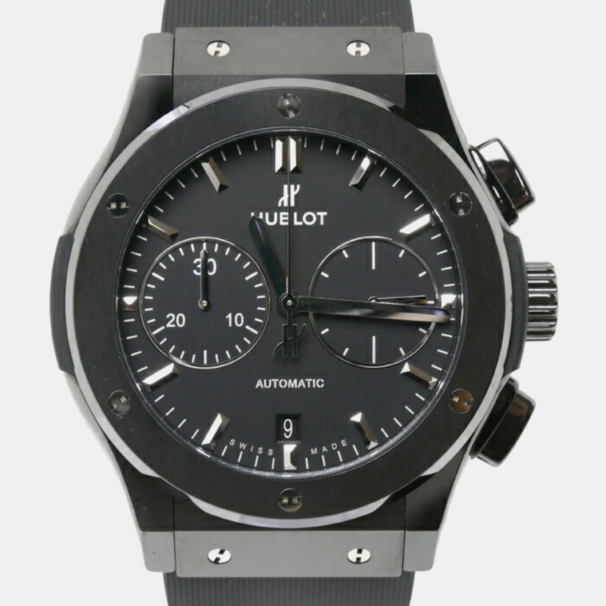 Pre-owned Hublot Black Ceramic Classic Fusion 521.cm.1171.rx Automatic Men's Wristwatch 45 Mm