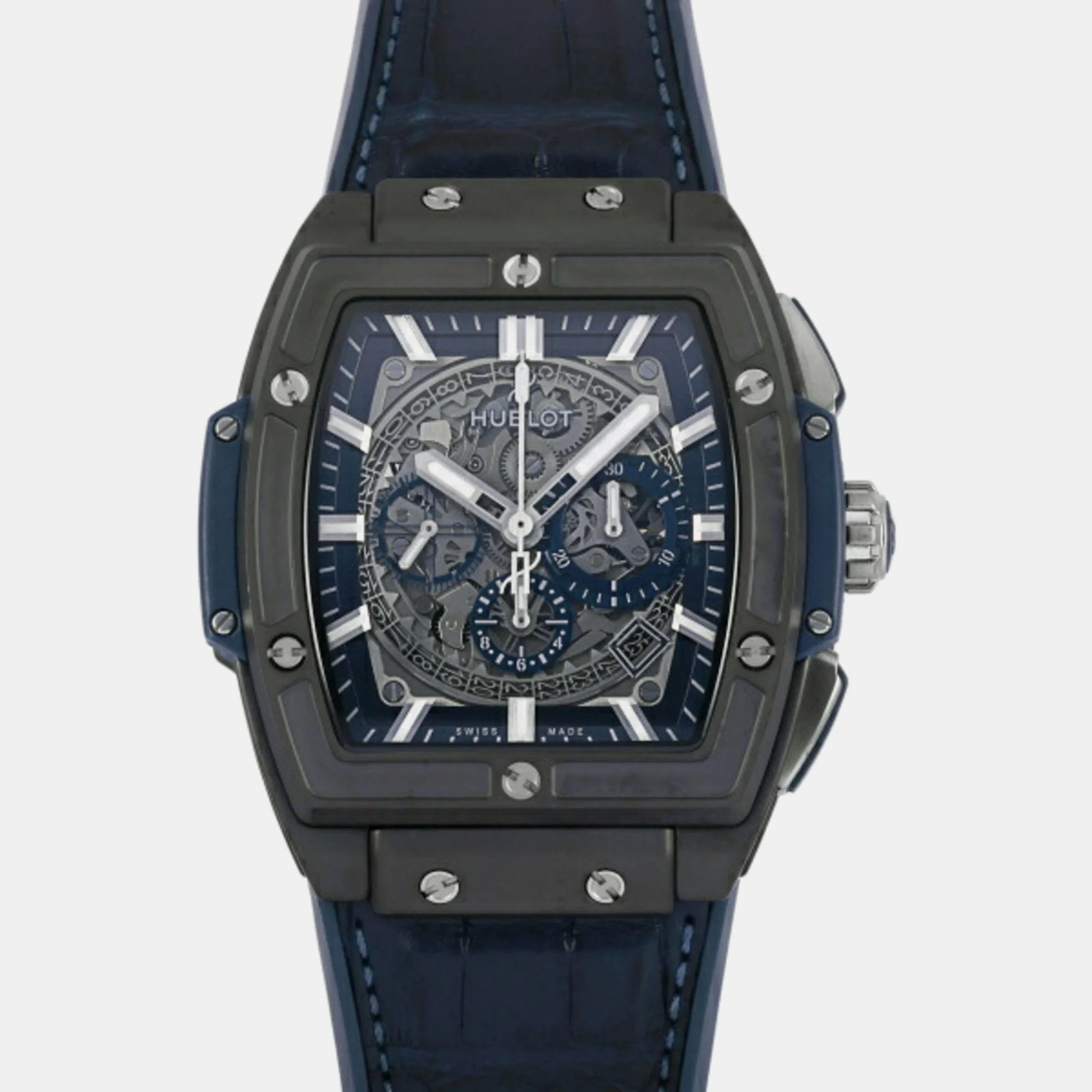 Pre-owned Hublot Silver Ceramic Big Bang 601.ci.7170.lr Automatic Men's Wristwatch 45 Mm