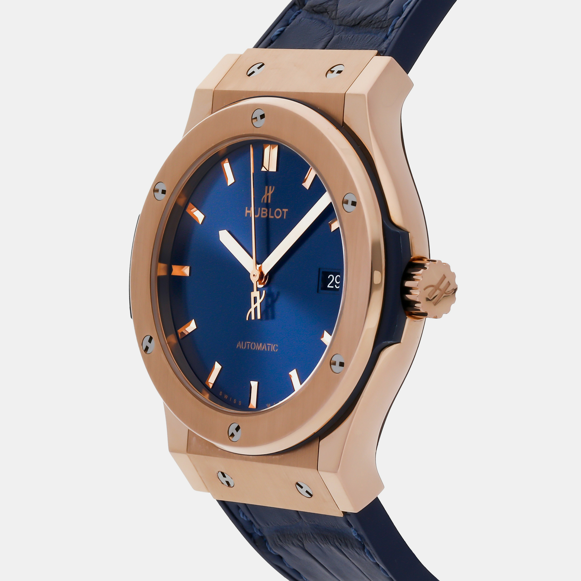 

Hublot Blue 18k Rose Gold Classic Fusion 542.OX.7180.LR Automatic Men's Wristwatch 42 mm