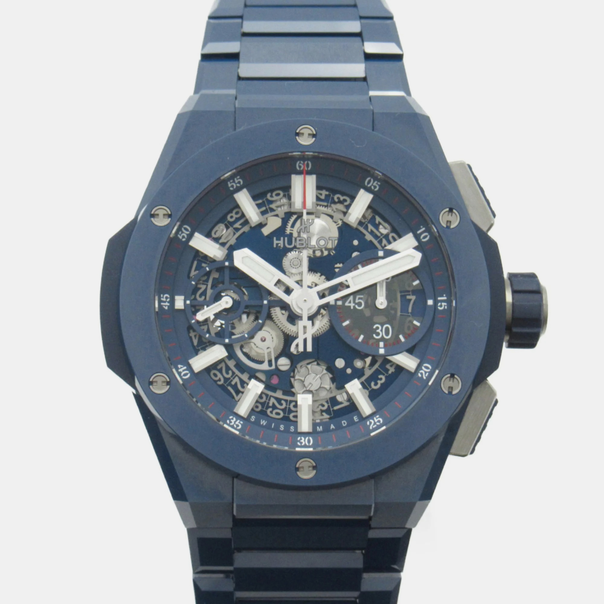 Pre-owned Hublot Blue Titanium Big Bang 451.ex.5123.ex Automatic Men's Wristwatch 42 Mm