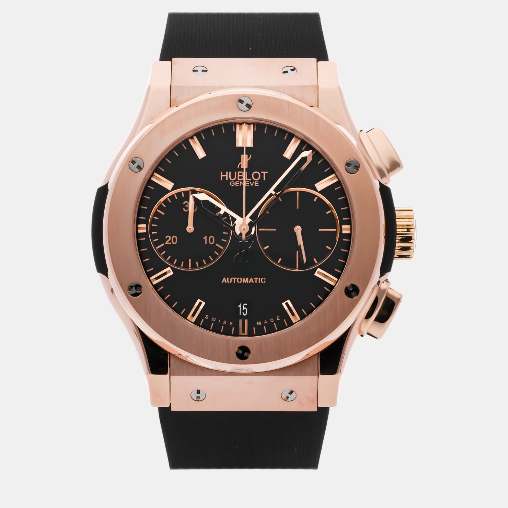 

Hublot Black 18k Rose Gold Classic Fusion 521.OX.1180.RX Automatic Men's Wristwatch 45 mm