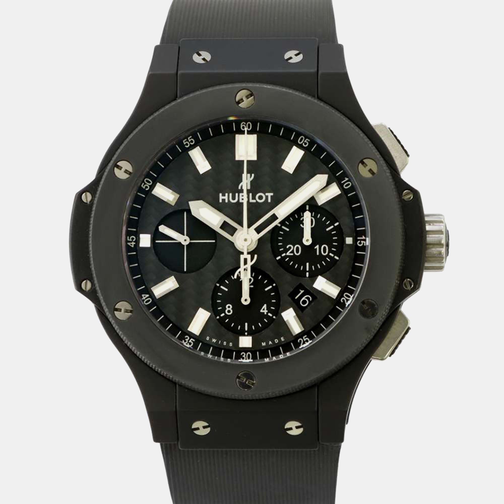 Pre-owned Hublot Black Ceramic Big Bang 301.ci.1770.rx Automatic Men's Wristwatch 44 Mm