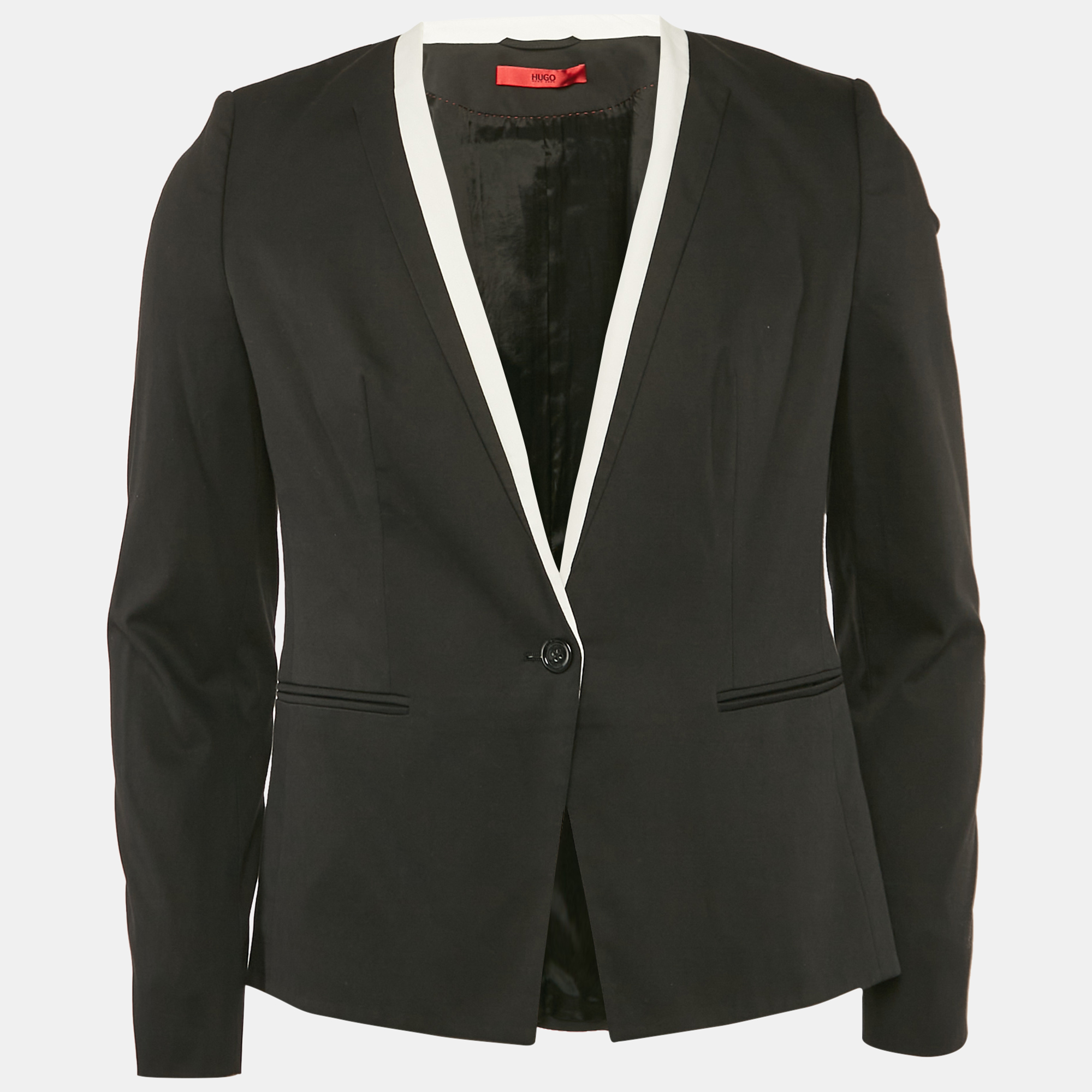 

Hugo Hugo Boss Black Gabardine Single Breasted Blazer S