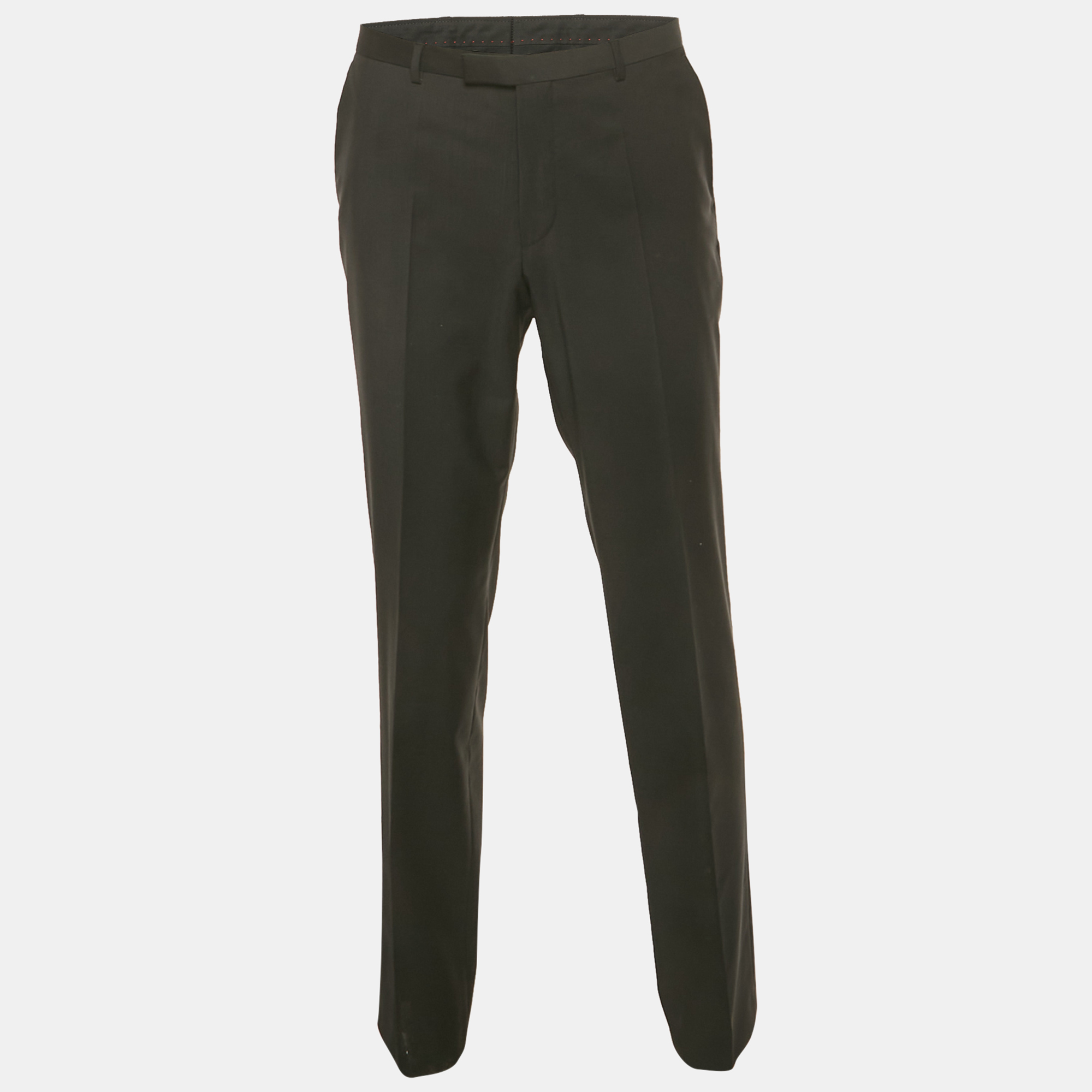 Pre-owned Hugo Boss Hugo Black Wool Trousers Xl