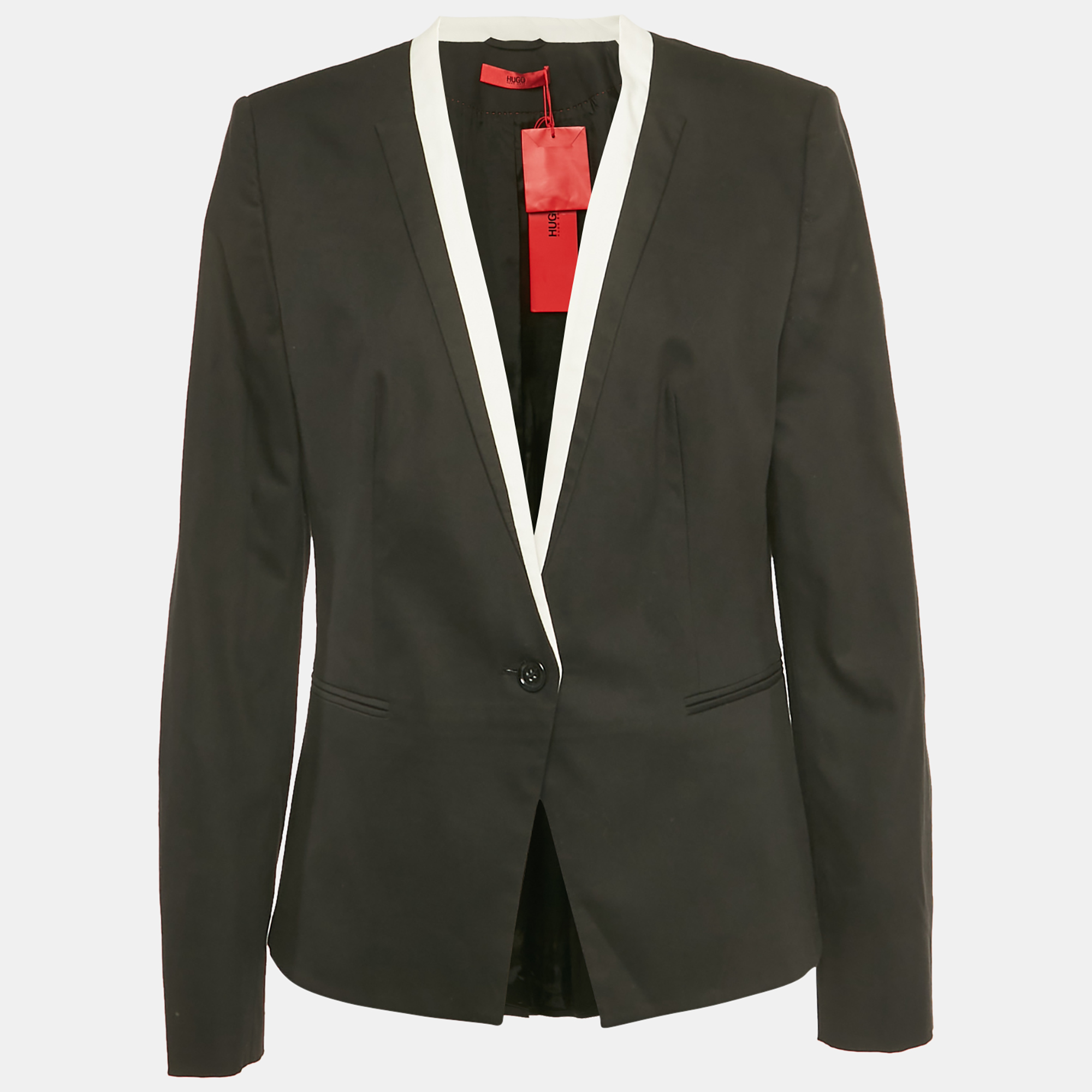 Pre-owned Hugo Boss Black Gabardine Single Breasted Blazer S
