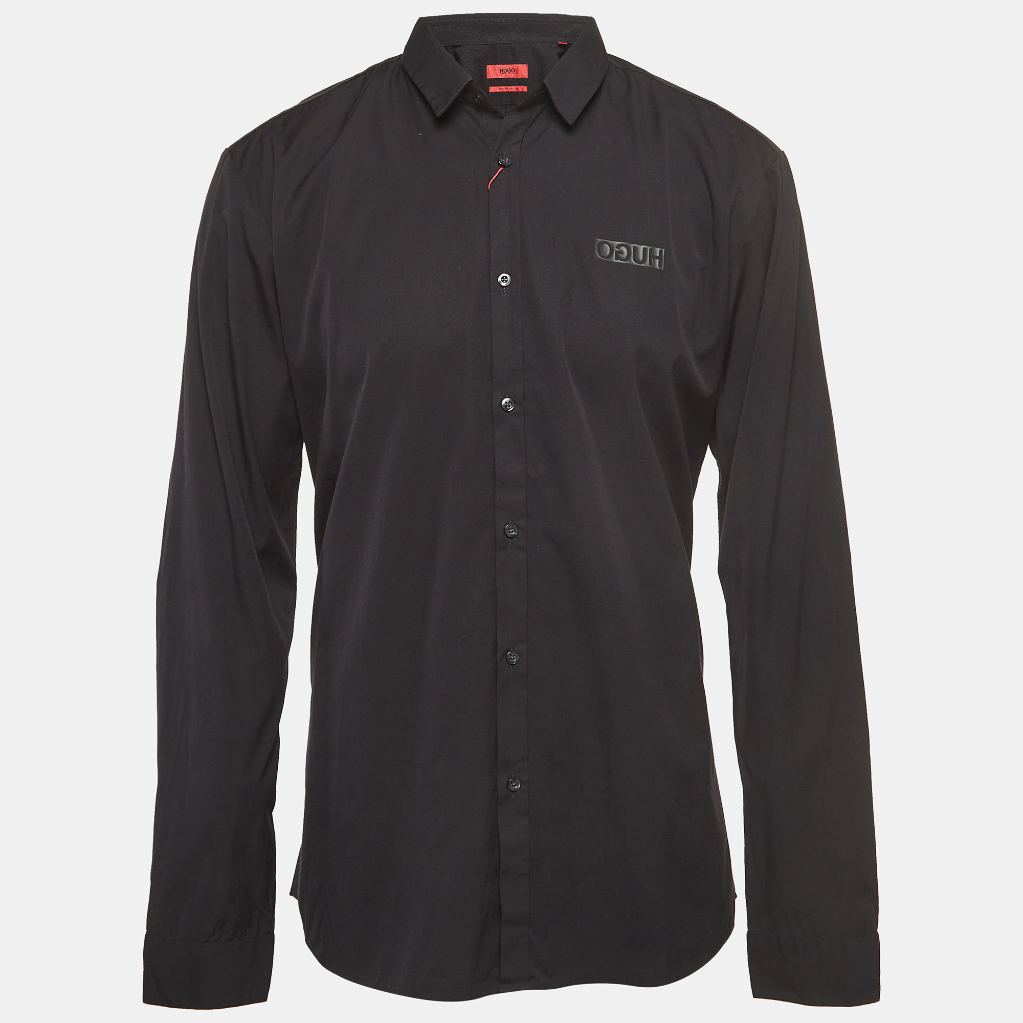 Black Cotton Long Sleeve Shirt
