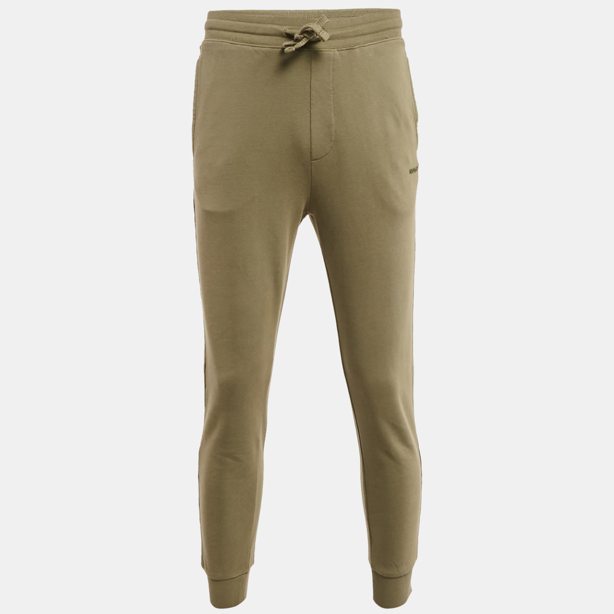 

Hugo Boss Olive Green Cotton Dayote Joggers S