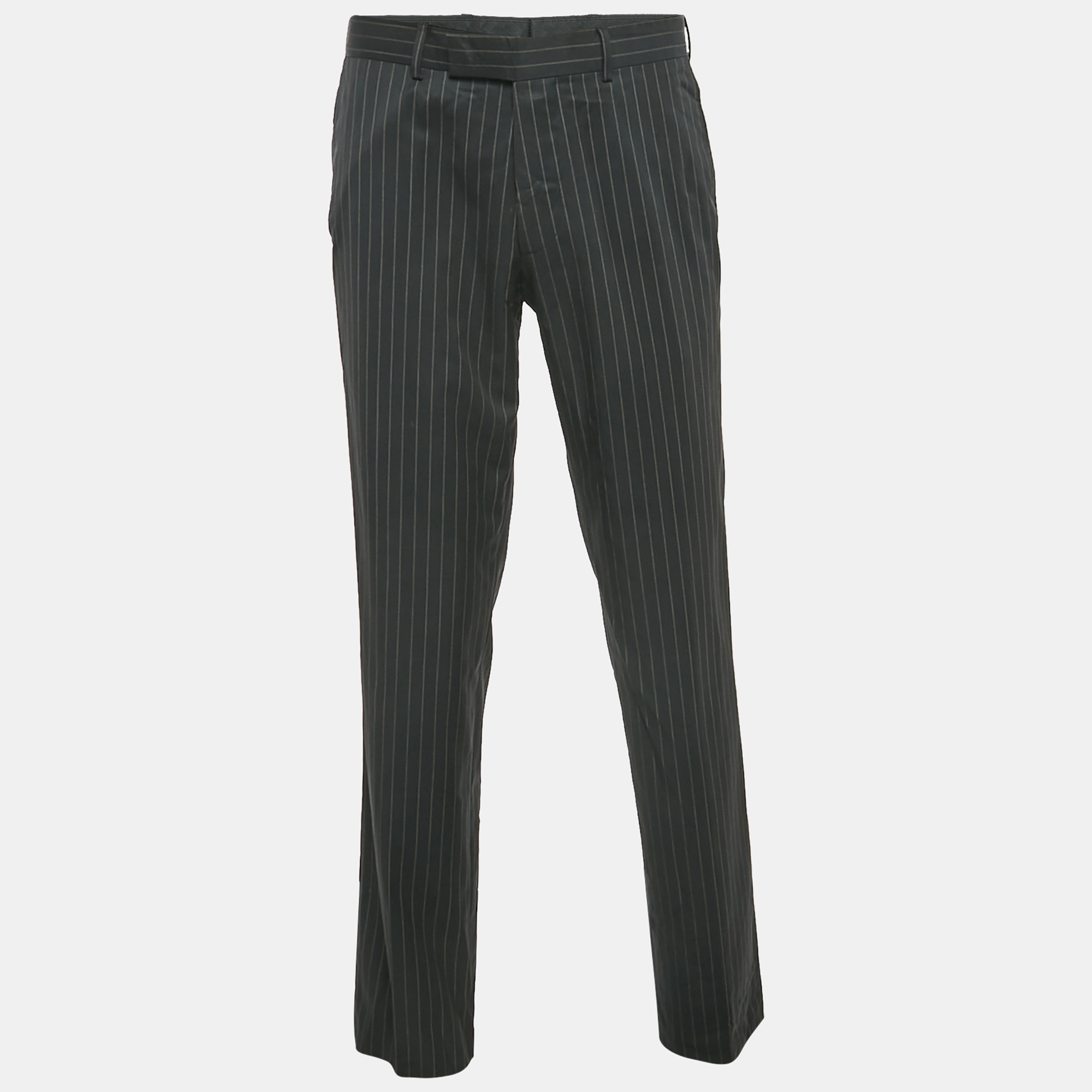 

Hugo Boss Black Pinstripe Wool Formal Trousers M