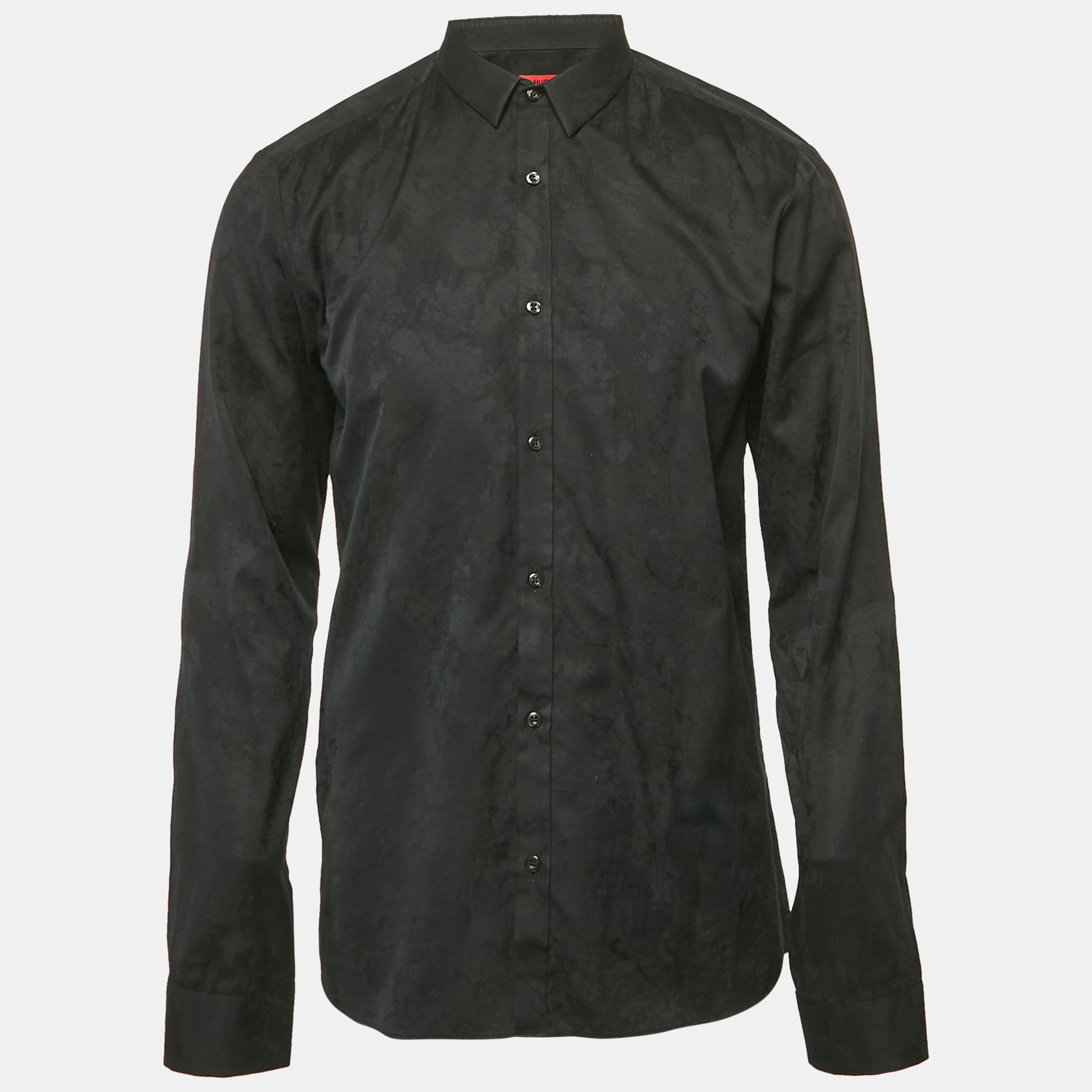 

Hugo Boss Black Patterned Cotton Extra Slim Fit Shirt L