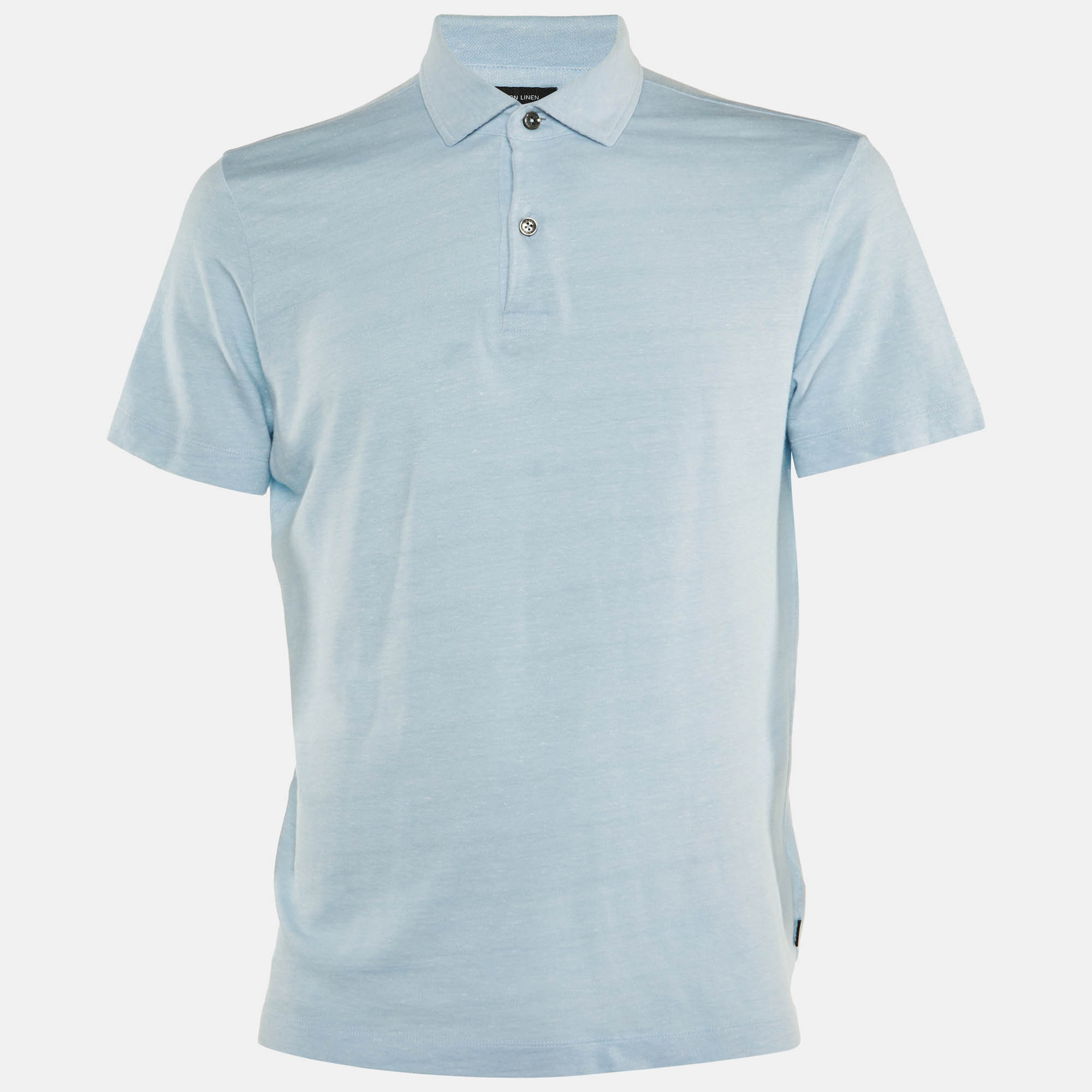 

Boss by Hugo Boss Blue Linen & Cotton Press 56 Polo T-Shirt L