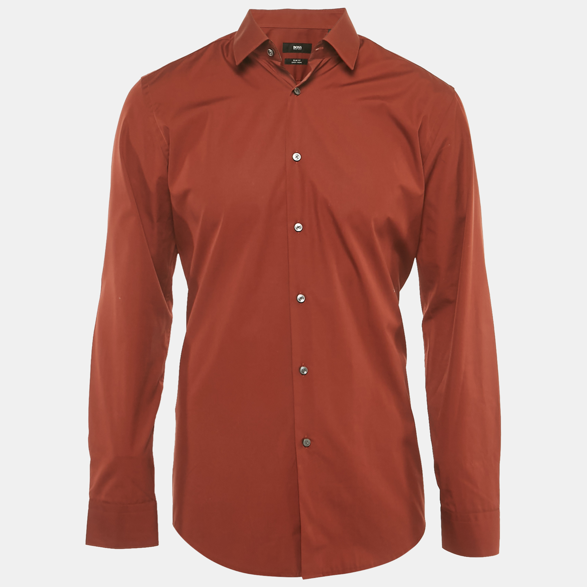 

Hugo Boss Brown Cotton Slim Fit Isko Shirt L