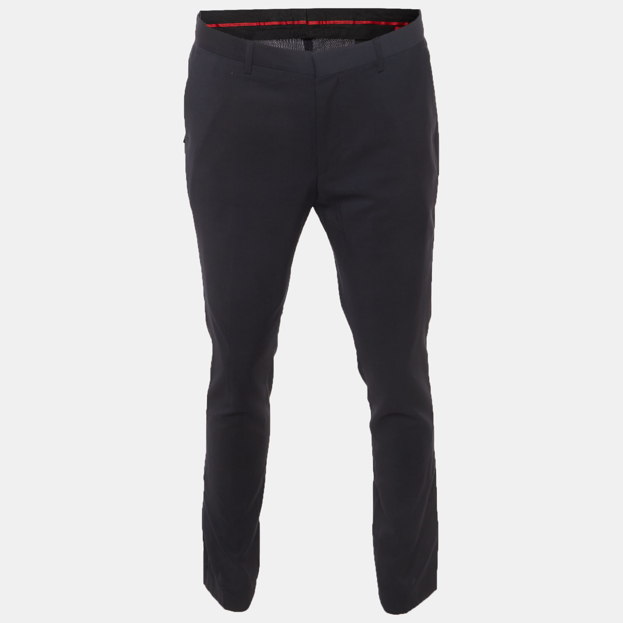 

Hugo Boss Navy Blue Wool Regular Fit Trousers L